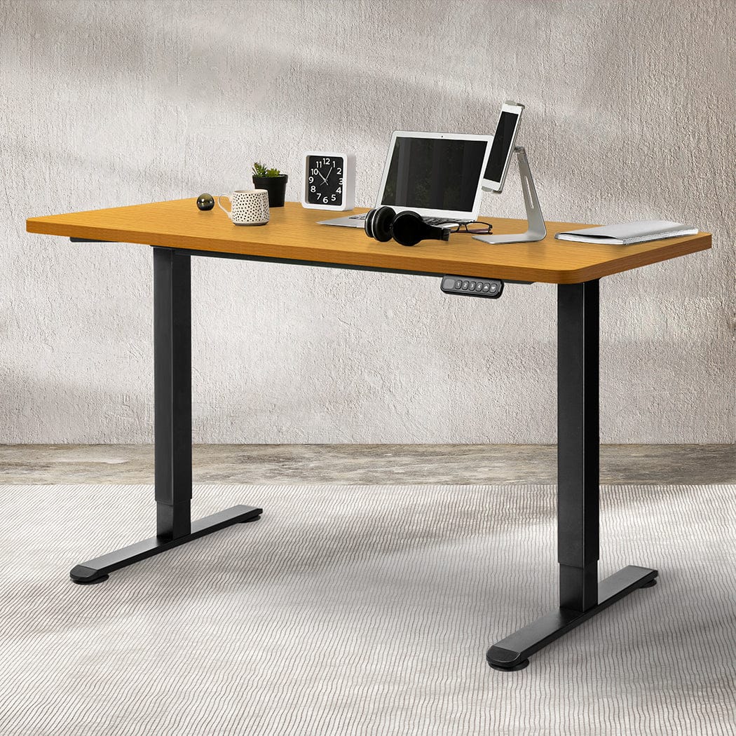 Premium Desktop For Motorised Adjustable Black 140X70CM Natural