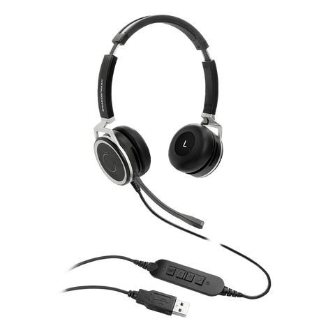 Premium Dual Ear Usb Headset: Hd Audio, Noise Canceling Mic, Busy Light