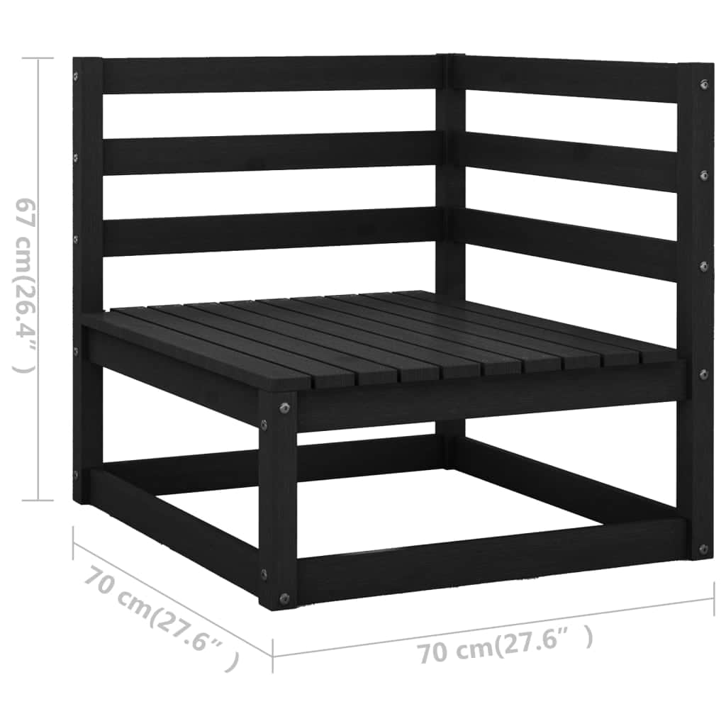 Premium Garden 3 Seater Sofa Black Relaxing Seating Garden Leisure