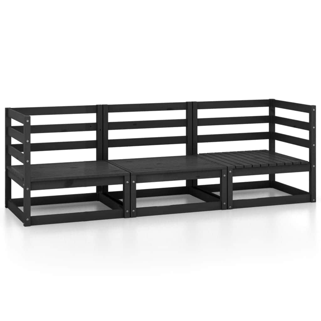 Premium Garden 3 Seater Sofa Black Relaxing Seating Garden Leisure