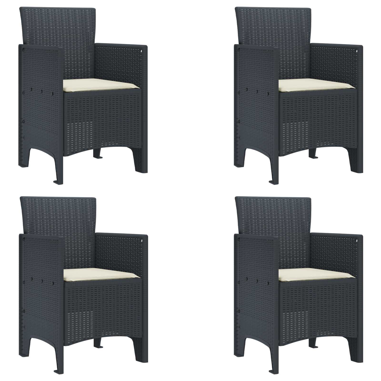 Premium Garden Chair 4 pcs Anthracite Living Space Upgrade Essentials