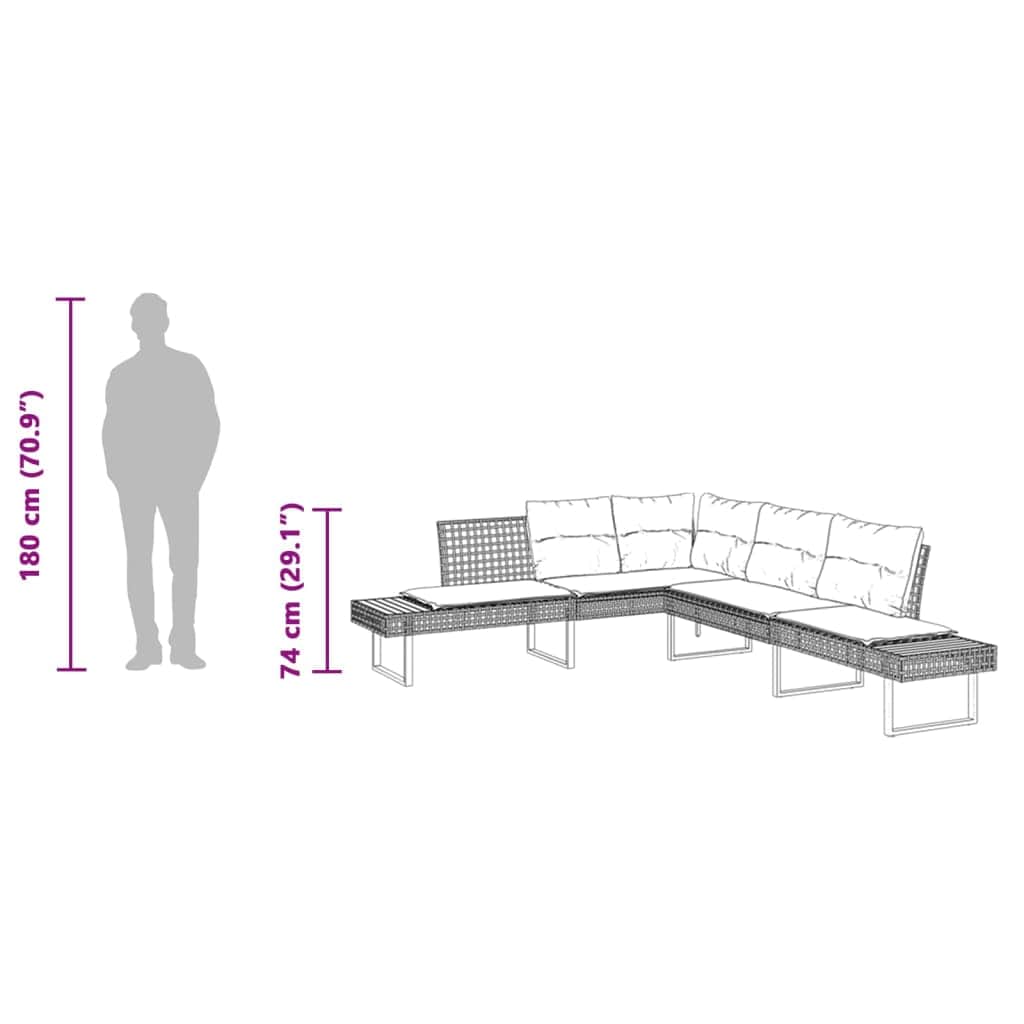 Premium Garden Sofa with Cushions L Outdoor Retreat Evening
