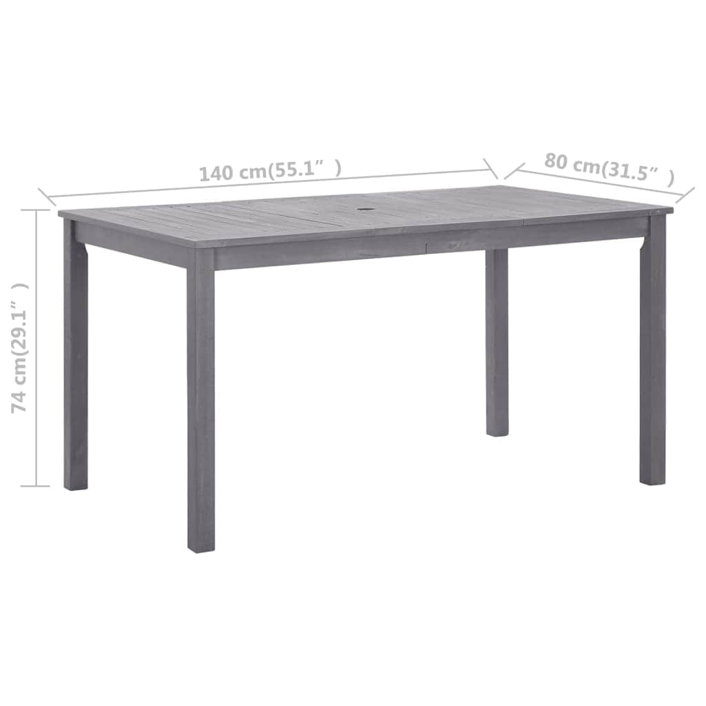 Premium Garden Table Grey Wash 140x80x74 Living Space Upgrade Essentials