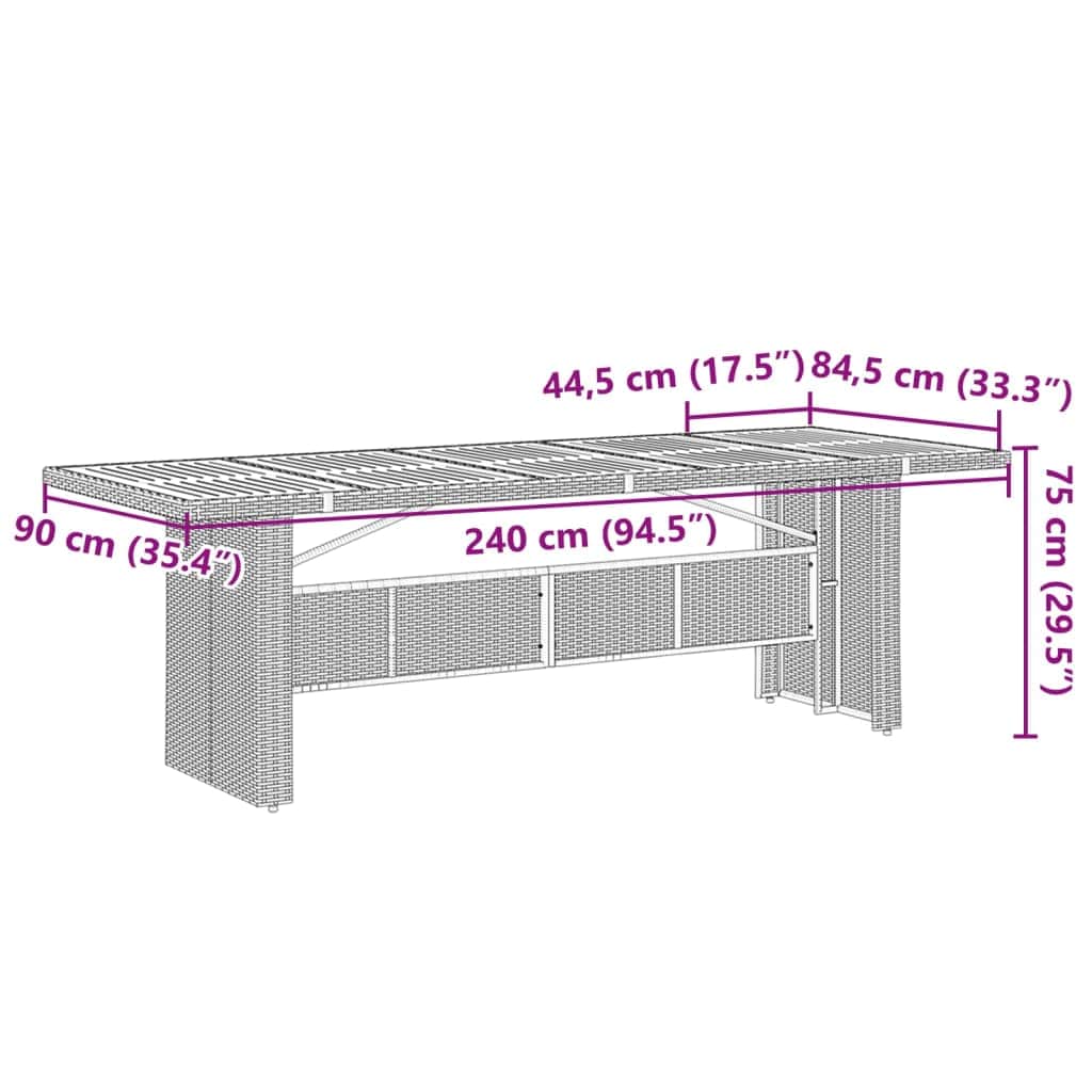 Premium Garden Table with Glass Top Home Use Garden Leisure