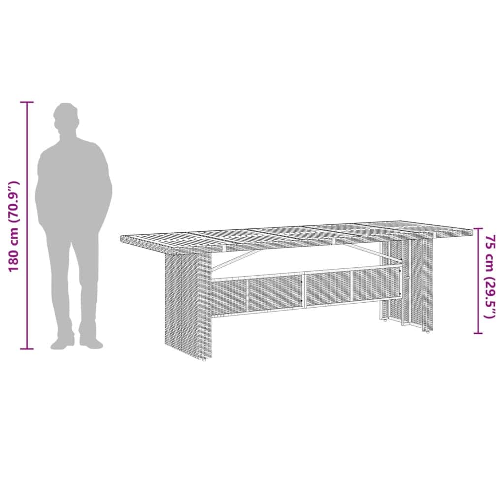 Premium Garden Table with Glass Top Home Use Garden Leisure