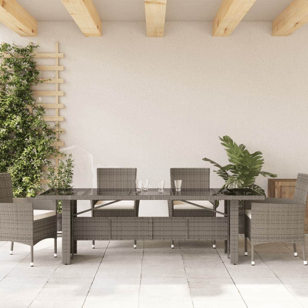 Premium Garden Table with Glass Top Home Use Garden Leisure