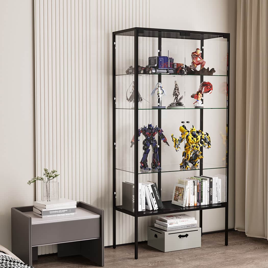 Premium Glass Display Cabinet Steel 4 Tier 160cm  Space-Saving Design
