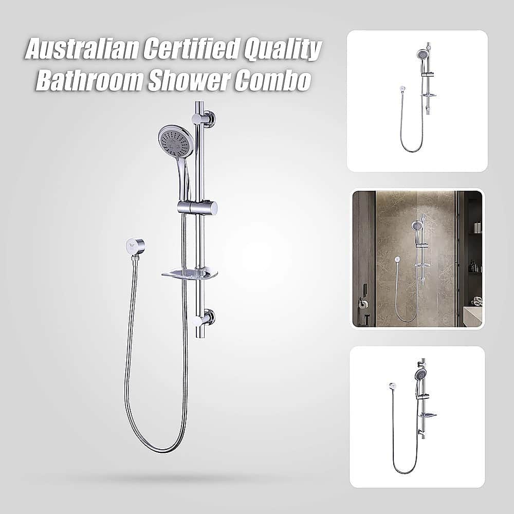 Premium Hand Held Shower Rail Soap Dish Bathroom Set