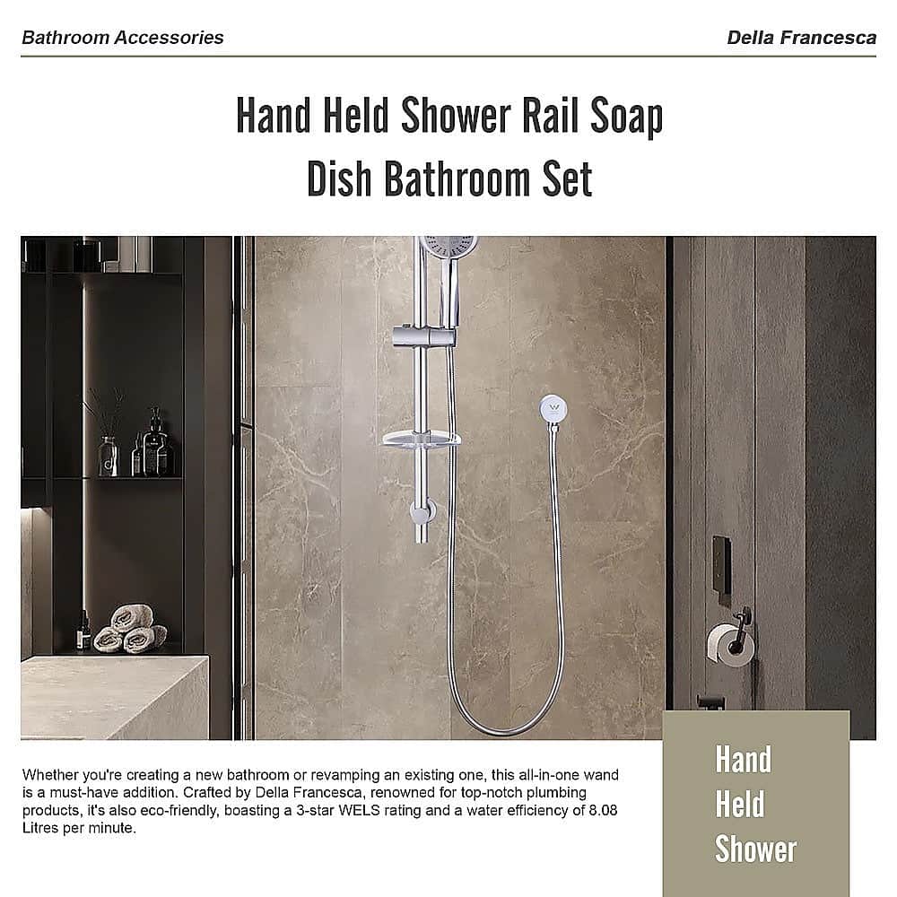 Premium Hand Held Shower Rail Soap Dish Bathroom Set