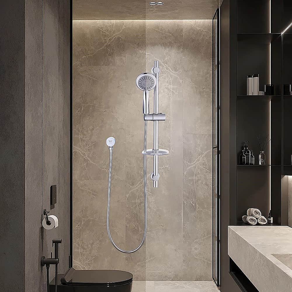 Premium Hand Held Shower Rail Soap Dish Bathroom Set