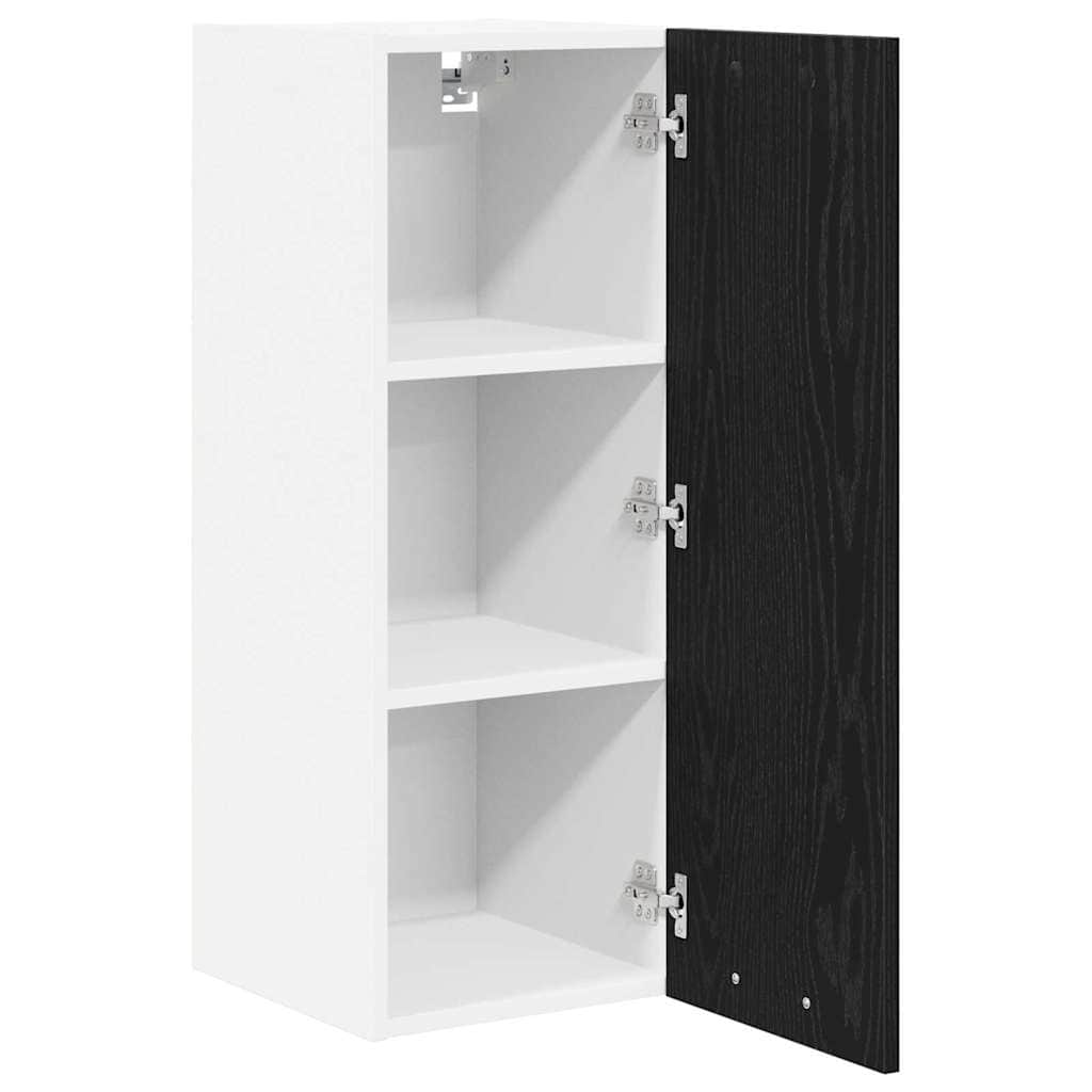 Premium Hanging Cabinet Riga 2 pcs Black Oak and White - Durable