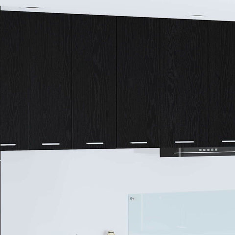 Premium Hanging Cabinet Riga 2 pcs Black Oak and White - Durable
