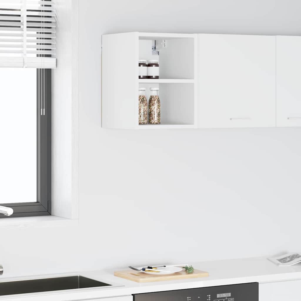 Premium Hanging Cabinet Riga White Engineered Wood - Premium Comfort