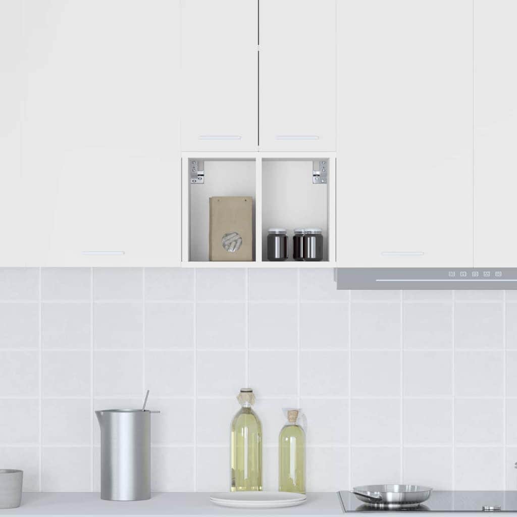 Premium Hanging Cabinet Riga White Engineered Wood - Premium Comfort