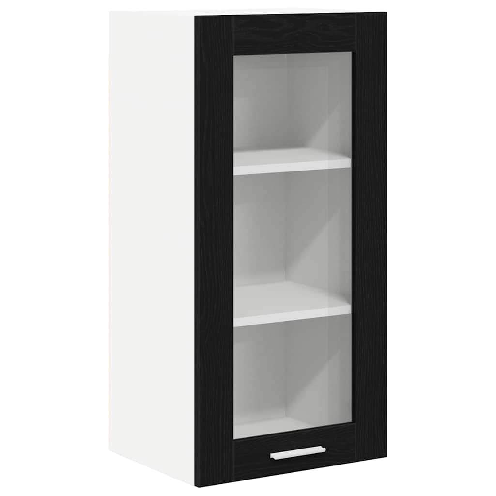 Premium Hanging Cabinet with Shelf Riga 2 pcs Black Oak - Designer