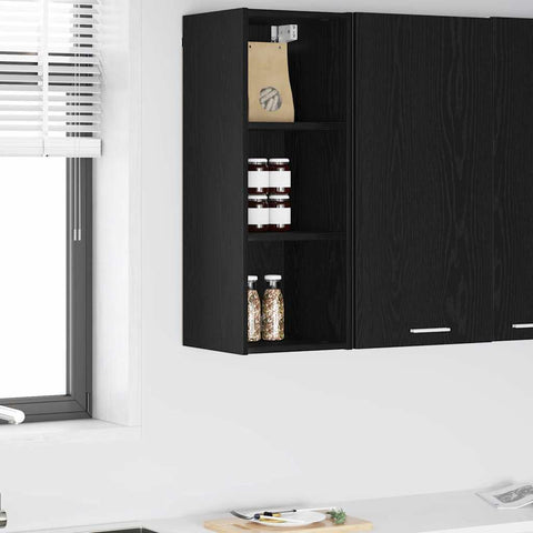Premium Hanging Cabinet with Shelf Riga Black Oak - Comfortable