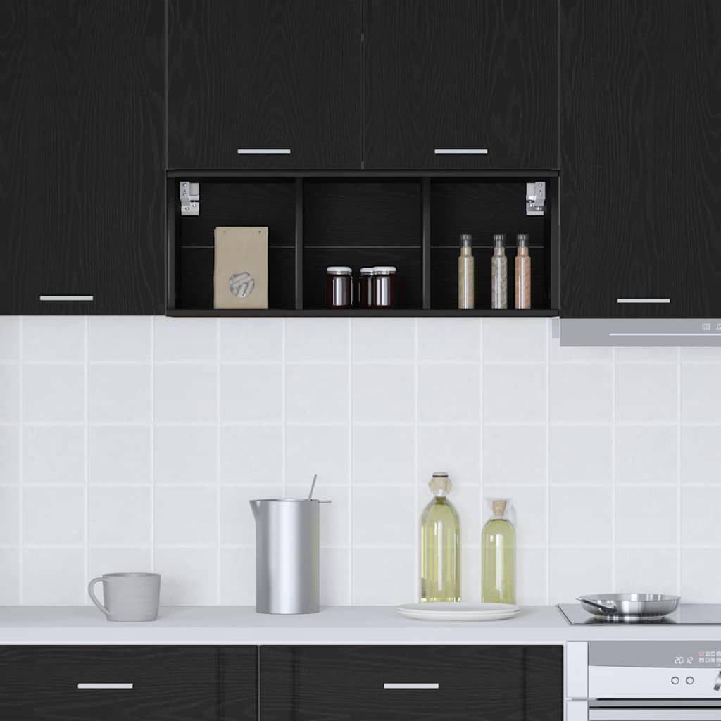 Premium Hanging Cabinet with Shelf Riga Black Oak - Comfortable | 2vty