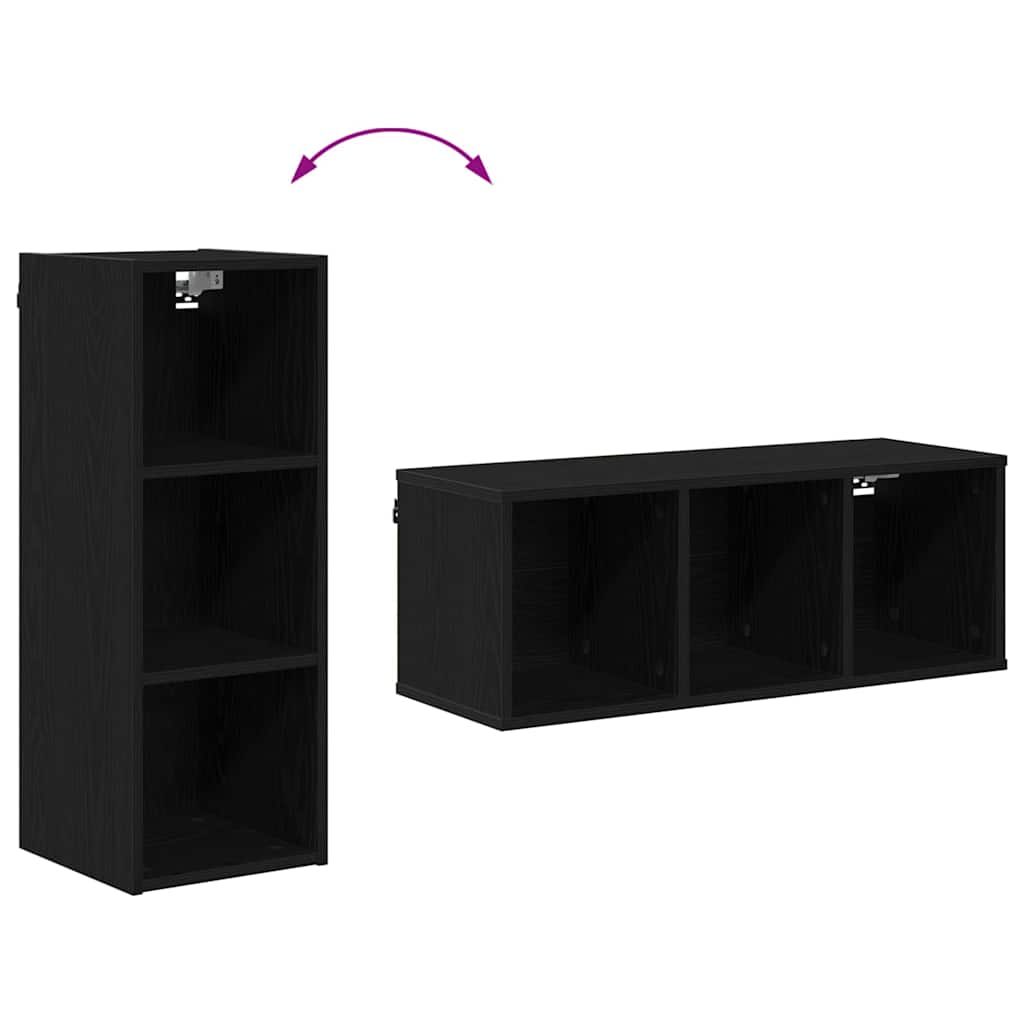Premium Hanging Cabinet with Shelf Riga Black Oak - Comfortable - Black colour