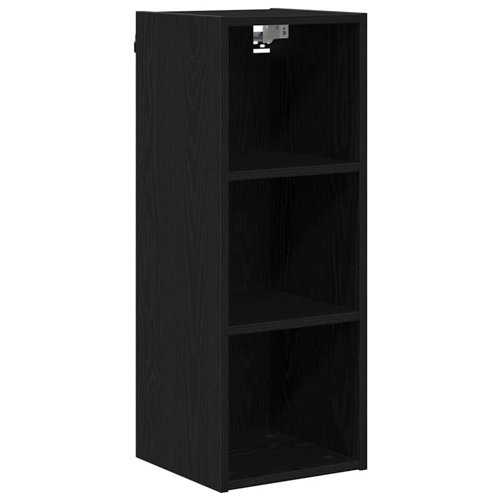 Black colour - Premium Hanging Cabinet with Shelf Riga Black Oak - Comfortable
