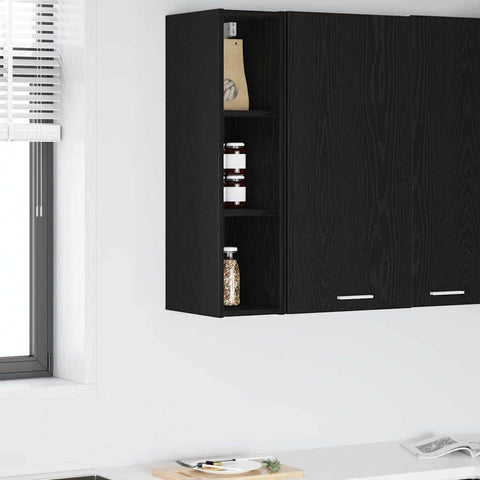 Premium Hanging Cabinet with Shelf Riga Black Oak - Home Dacor