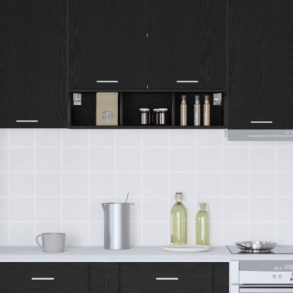 Premium Hanging Cabinet with Shelf Riga Black Oak - Home Dacor | 2vty