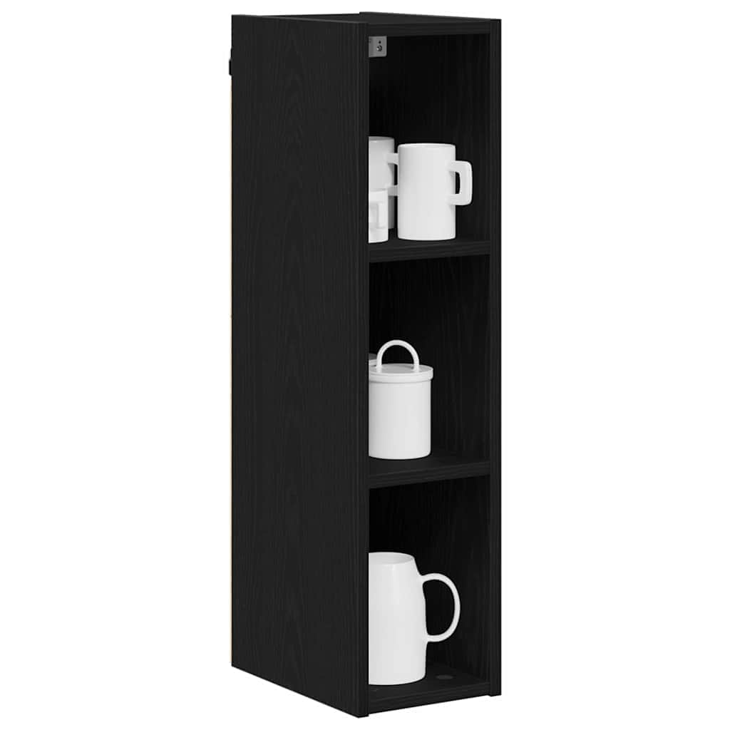 Premium Hanging Cabinet with Shelf Riga Black Oak - Home Dacor