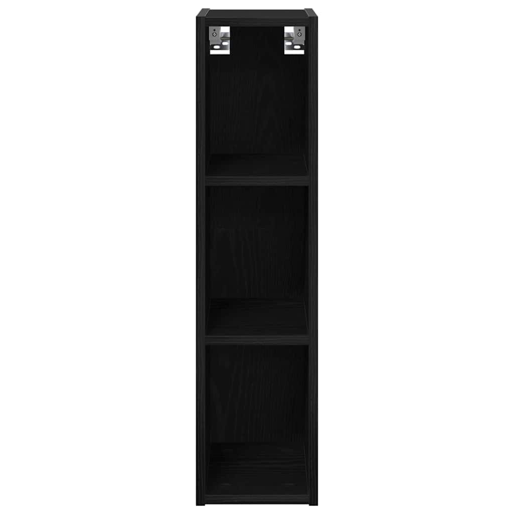 Premium Hanging Cabinet with Shelf Riga Black Oak - Home Dacor | Black colour