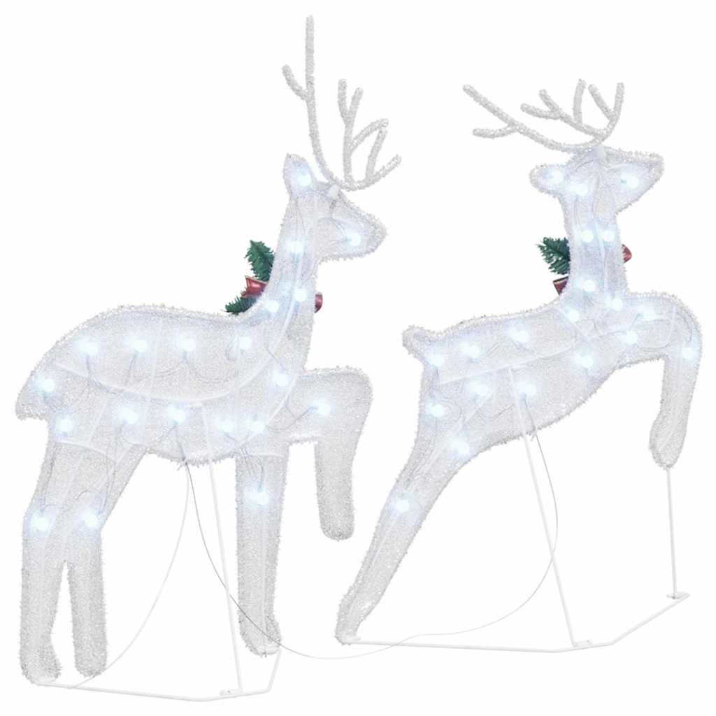 Fabric finish - Premium LED Reindeers 2 pcs Cold White Fabric - High Quality Build