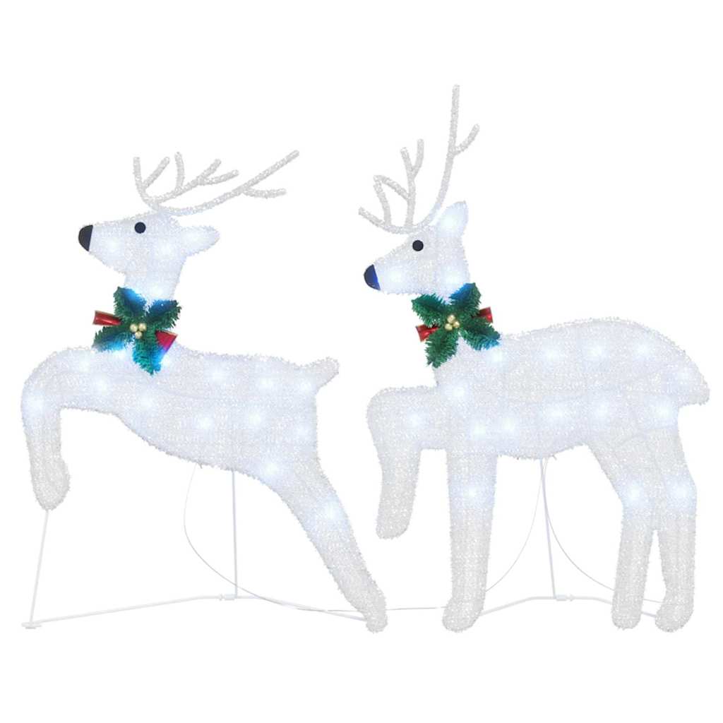 Premium LED Reindeers 2 pcs Cold White Fabric - High Quality Build, Fabric finish