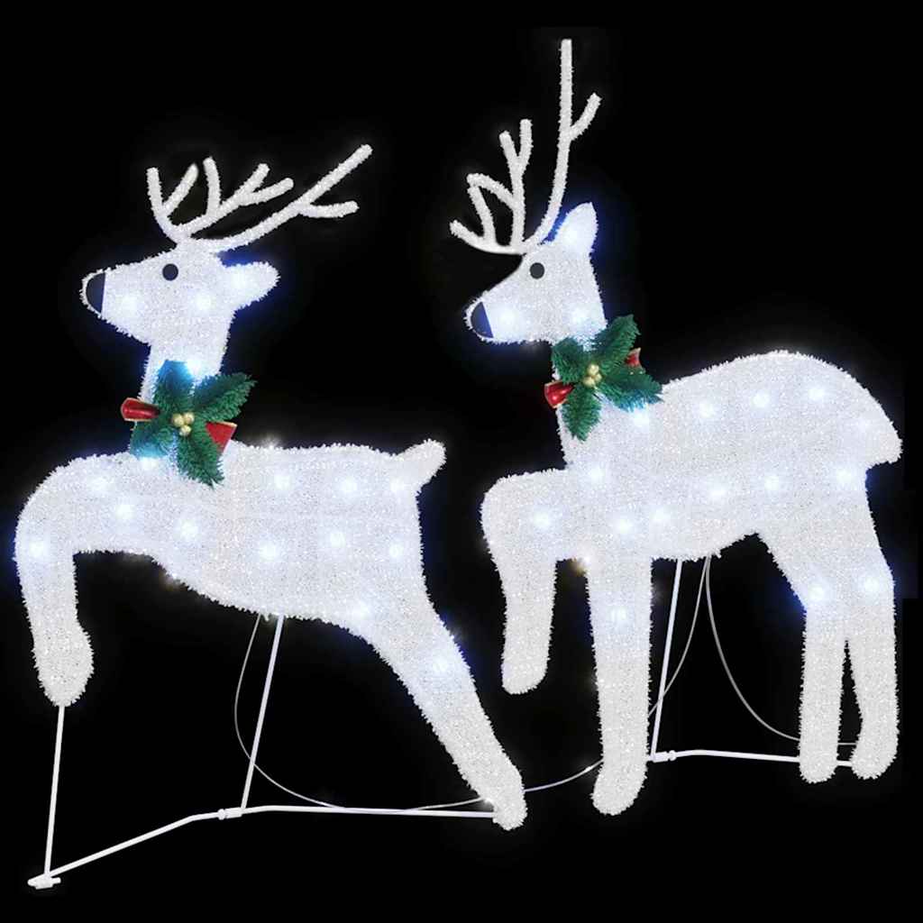 2vty - Premium LED Reindeers 2 pcs Cold White Fabric - High Quality Build