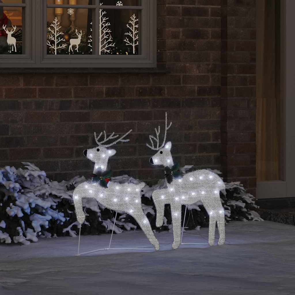 Premium LED Reindeers 2 pcs Cold White Fabric - High Quality Build | White colour