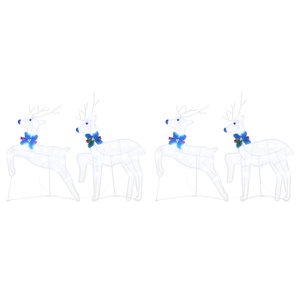 White colour - Premium LED Reindeers 4 pcs White Fabric - Durable Construction