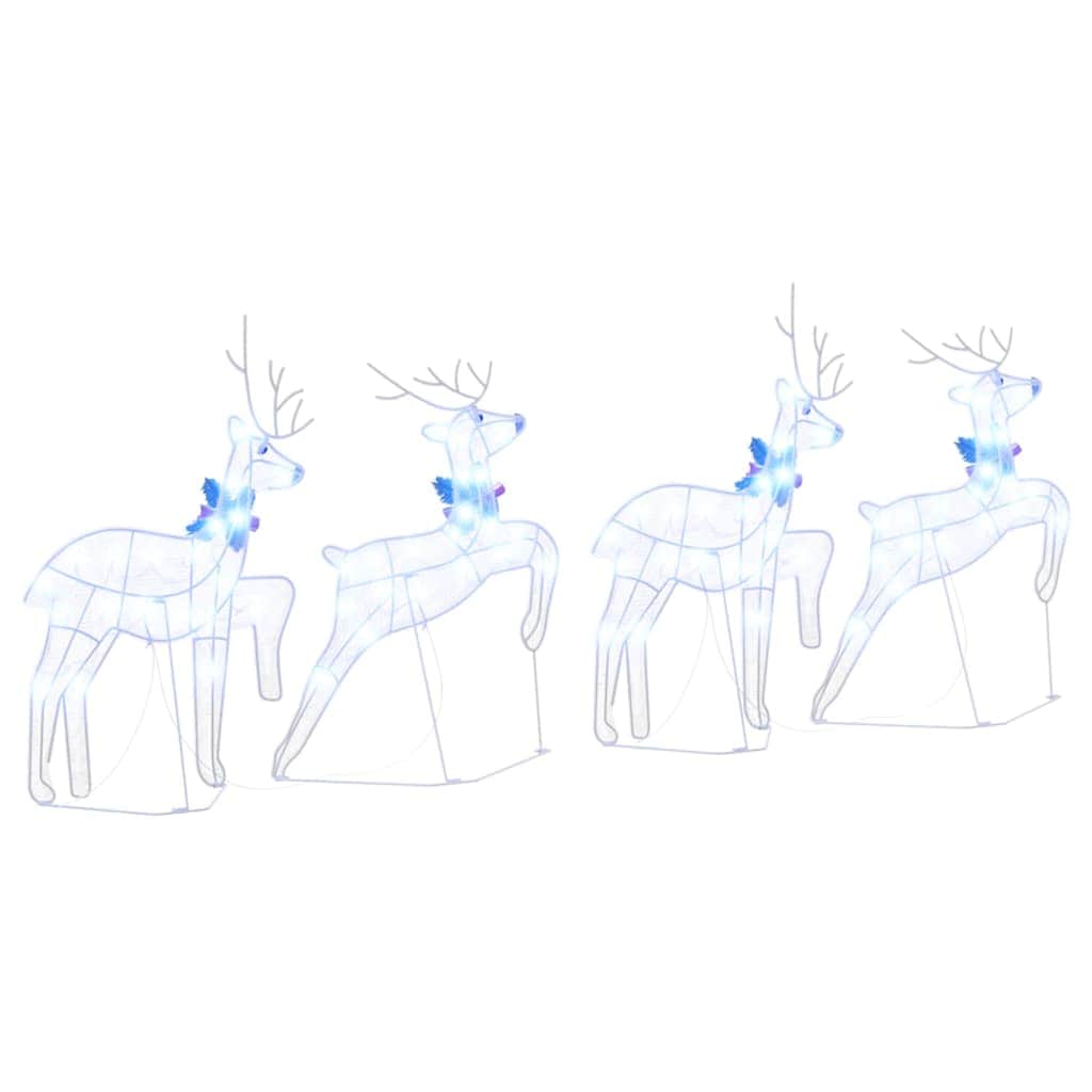 Premium LED Reindeers 4 pcs White Fabric - Durable Construction