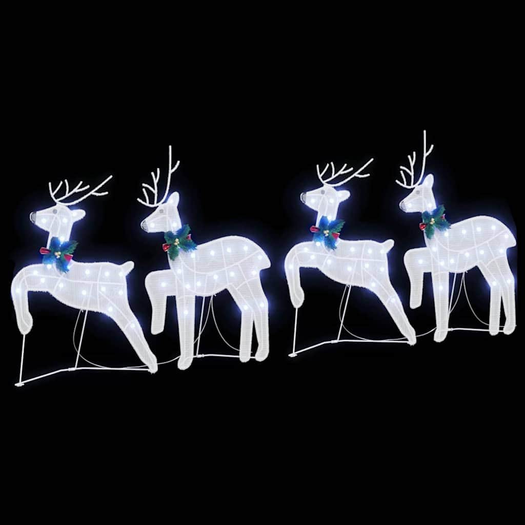 3vty - Premium LED Reindeers 4 pcs White Fabric - Durable Construction