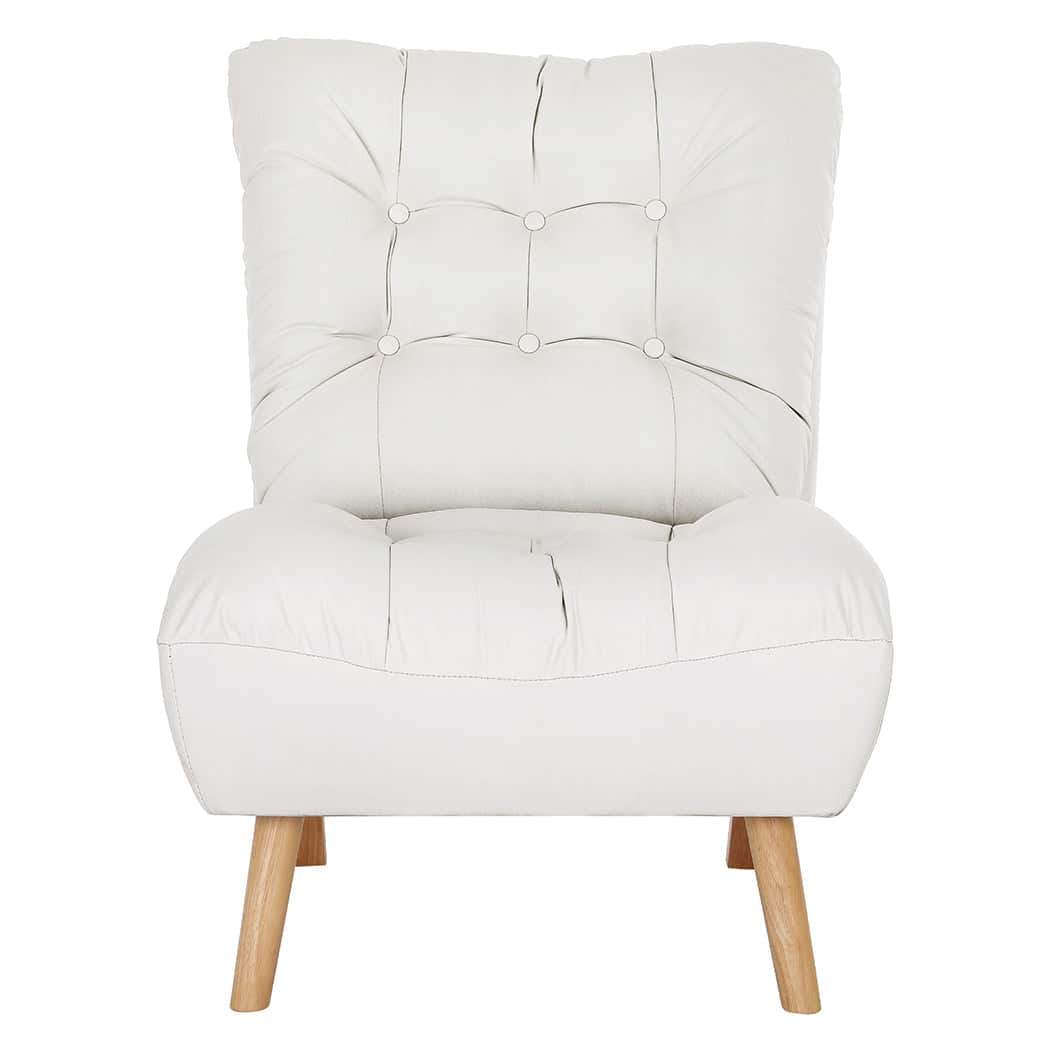 Premium Lounge Accent Chair Sofa Recliner Cream  High Back Support