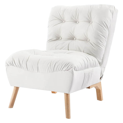 Premium Lounge Accent Chair Sofa Recliner Cream  High Back Support