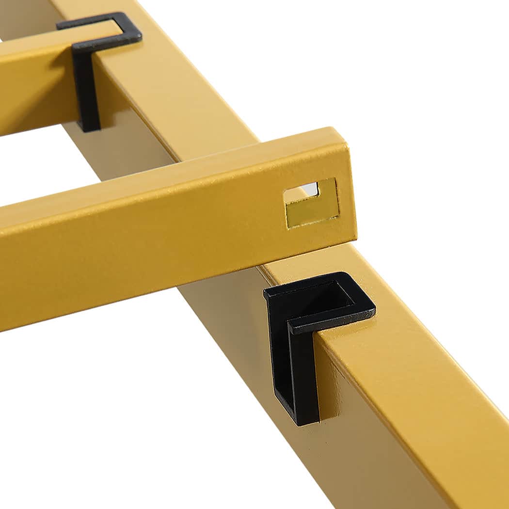 Premium Metal Bed Frame Under Bed Storage Double Beige  Durable Frame