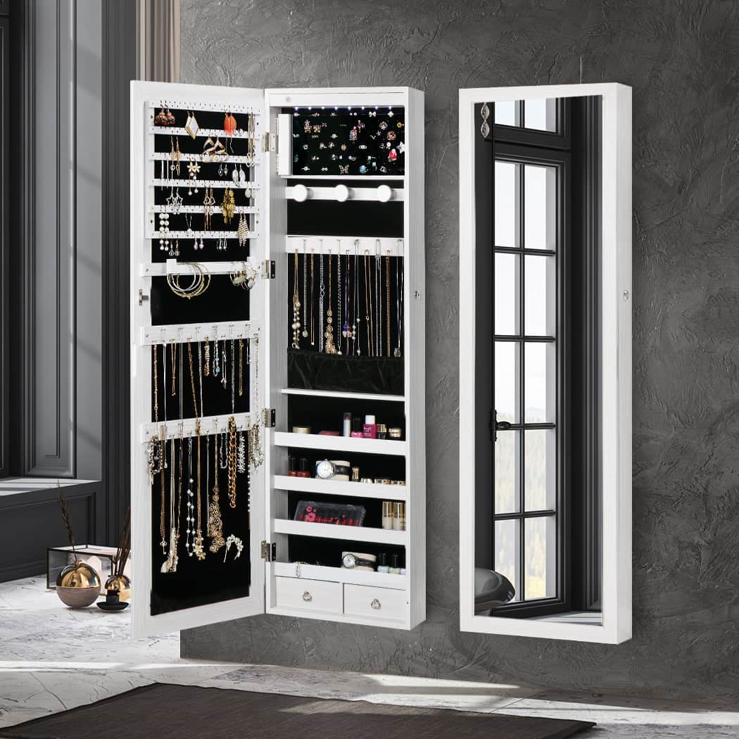 Premium Mirror Jewellery Cabinet LED  Sleek Modern Look Classic