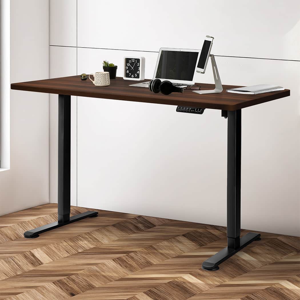 Premium Motorised Standing Desk Adjustable 140cm Walnut 1000x 1MM