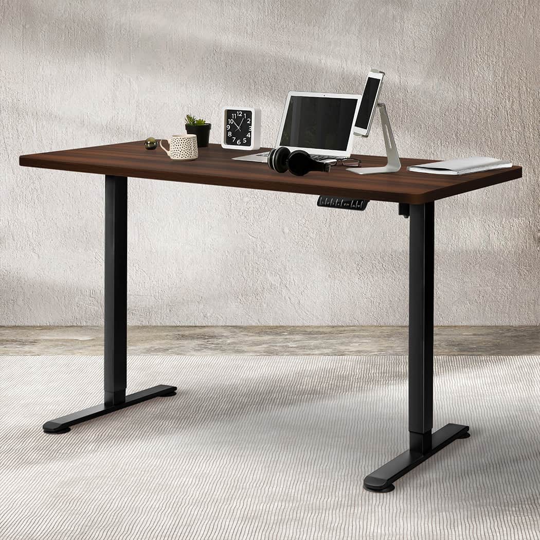 Premium Motorised Standing Desk Adjustable 140cm Walnut 1000x 1MM