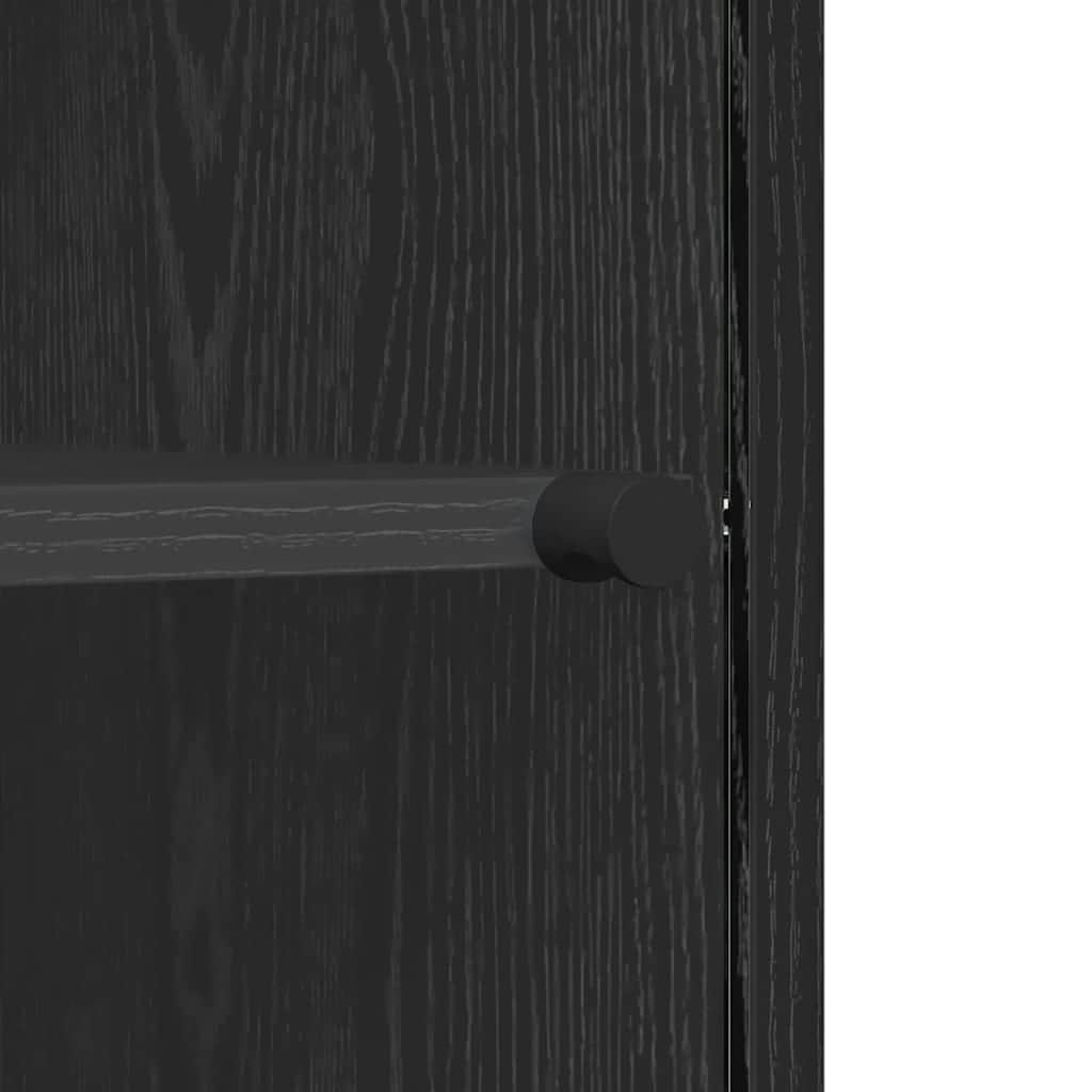 Premium Sideboard Black oak Engineered wood - Soft Upholstery