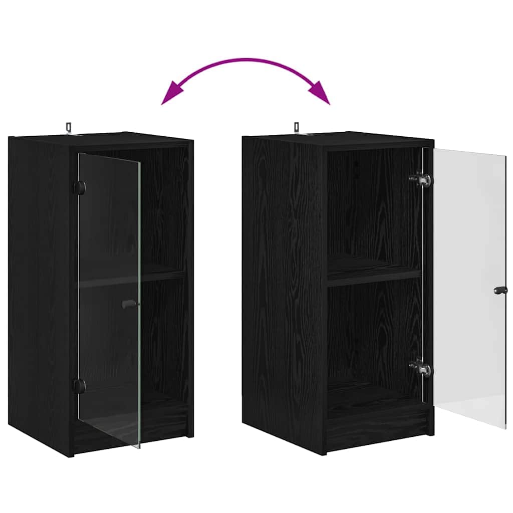 Premium Sideboard Black oak Engineered wood - Soft Upholstery