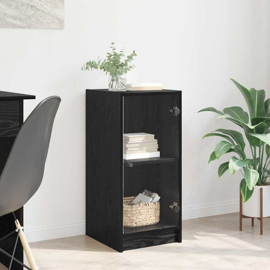 Premium Sideboard Black oak Engineered wood - Soft Upholstery