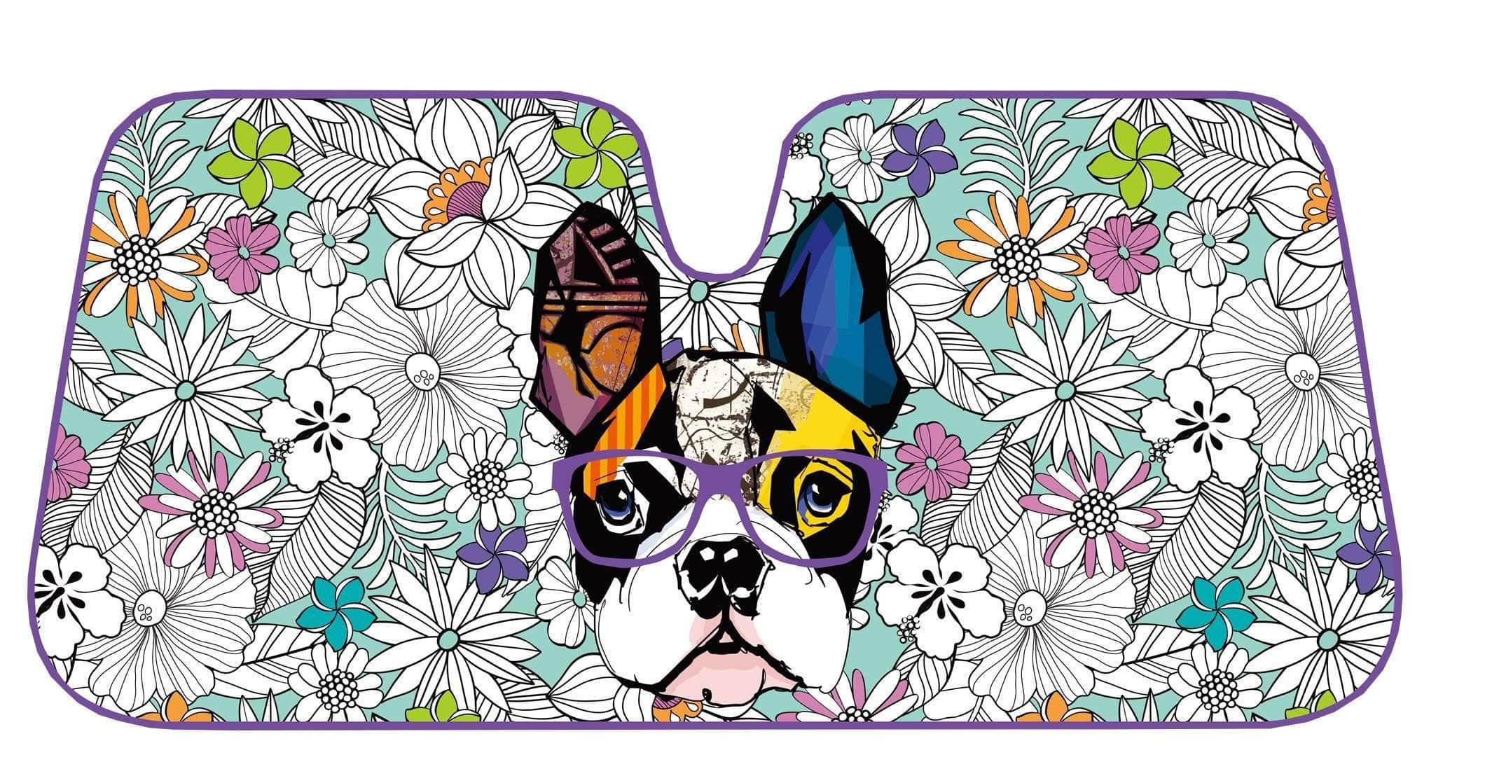 Premium Sun Shade [148Cm X 68Cm] - French Bulldog