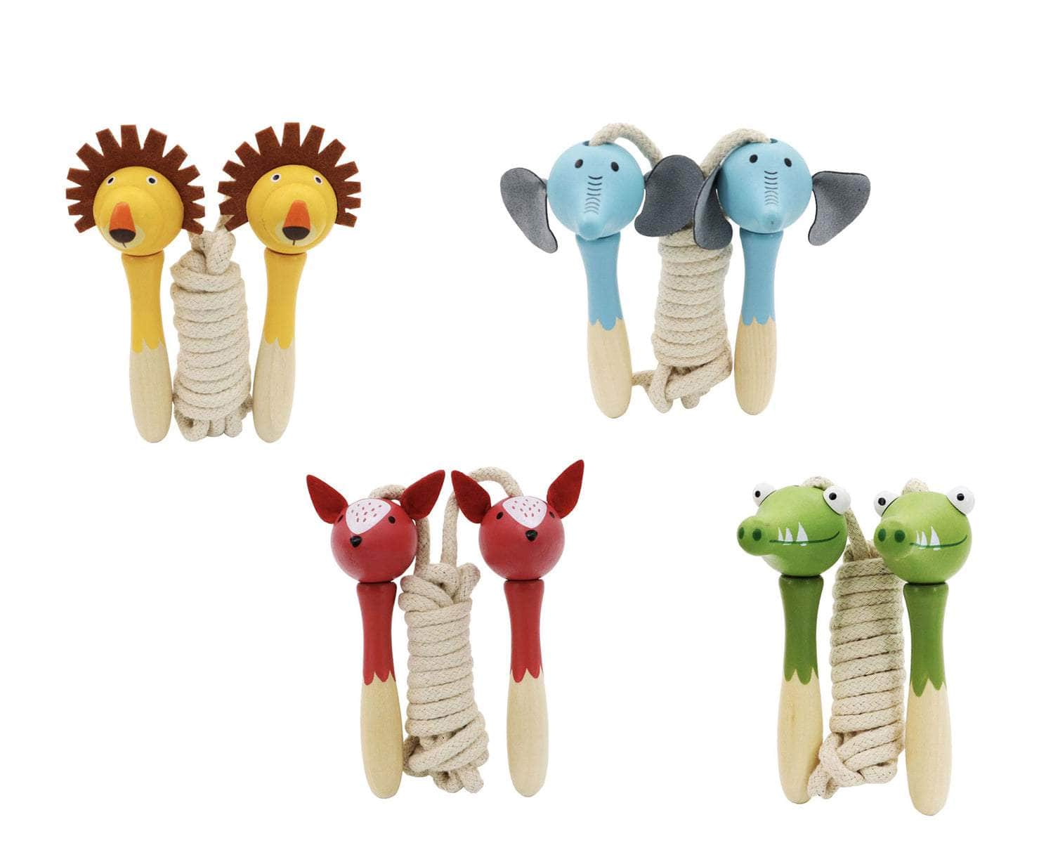 Price For 4 Wooden Skipping Rope Jungle Animal