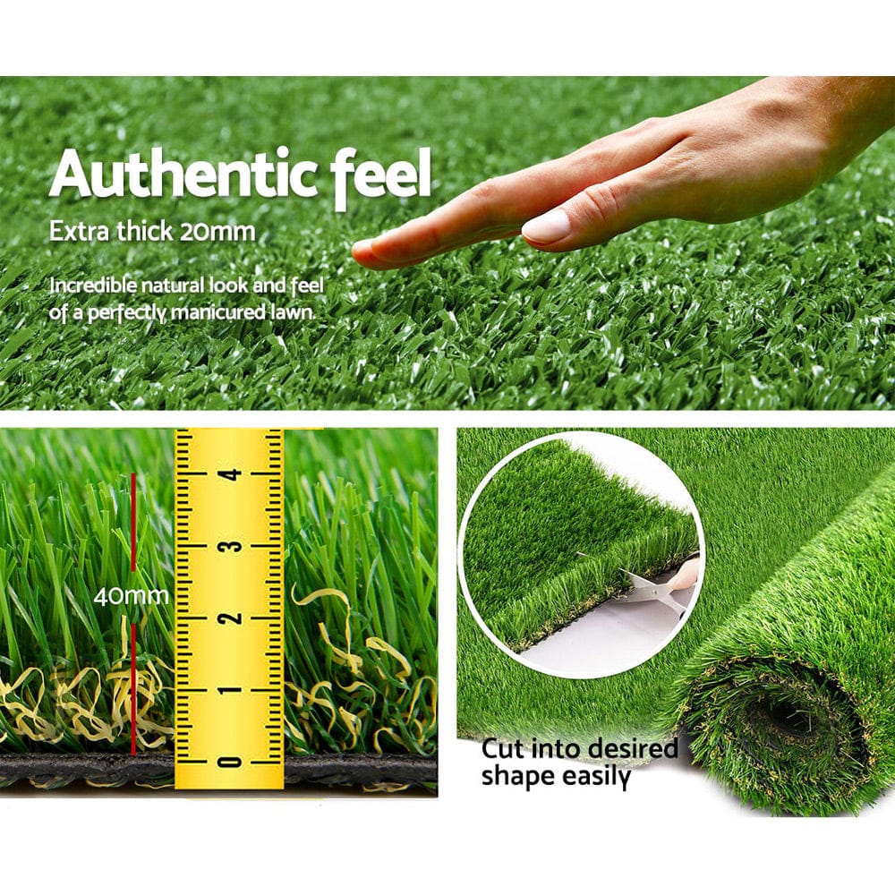 Artificial Grass 40mm 1mx10m Synthetic Fake Lawn Turf Plastic Plant 4-coloured | Artificial Grass