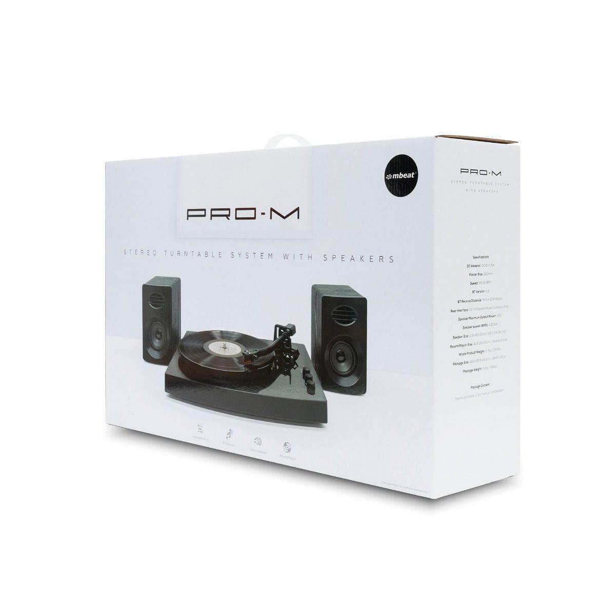 Pro-M Turntable with Bluetooth Speakers Black