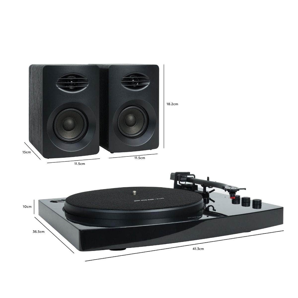 Pro-M Turntable with Bluetooth Speakers Black