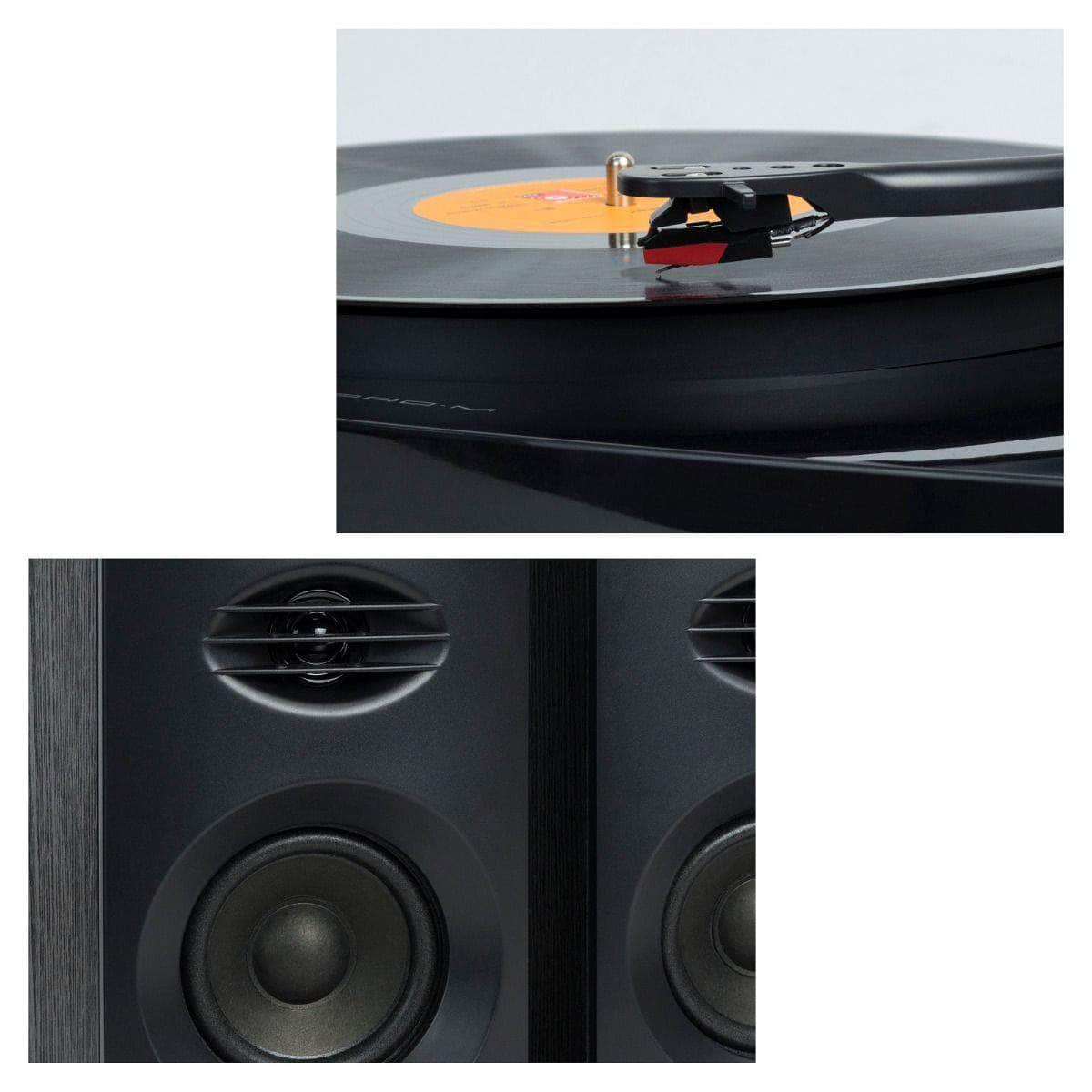 Pro-M Turntable with Bluetooth Speakers Black