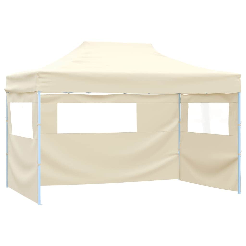 Professional Folding Party Tent with 4 Sidewalls Steel Cream
